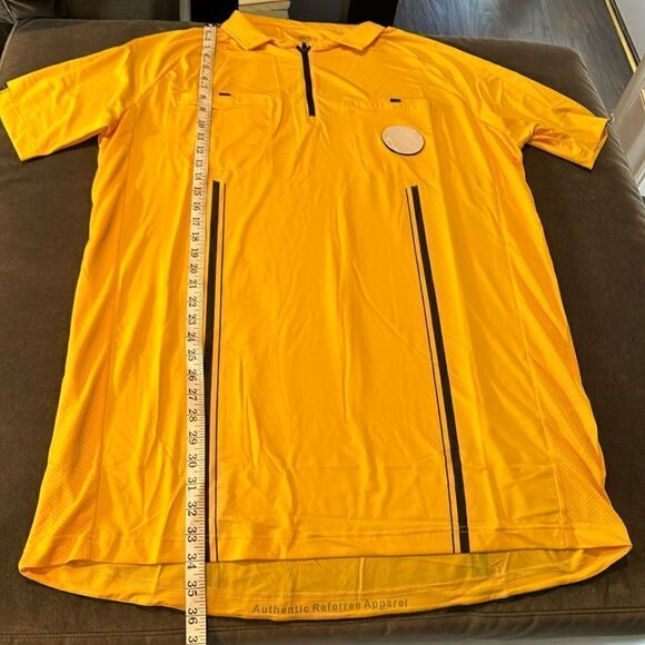 Admiral Mens Gold Authentic Referee Jersey Short Sleeve Front 1/2 Zip Size XXL - Picture 8 of 14